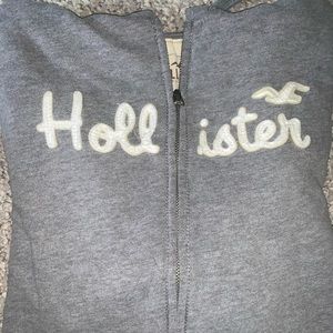 Grey Hollistet Zip up jacket